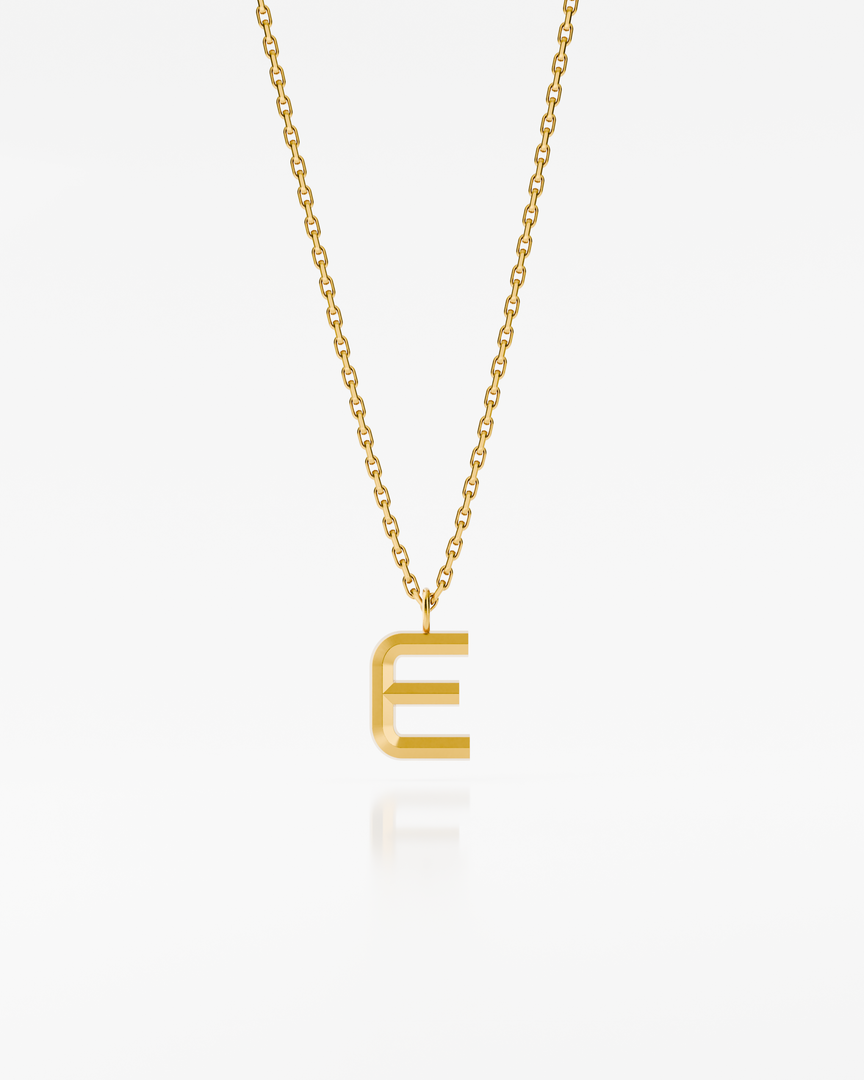 Bold Letter Necklace - E