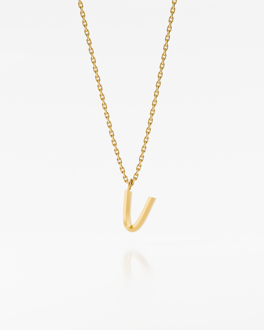 Bold Letter Necklace - V
