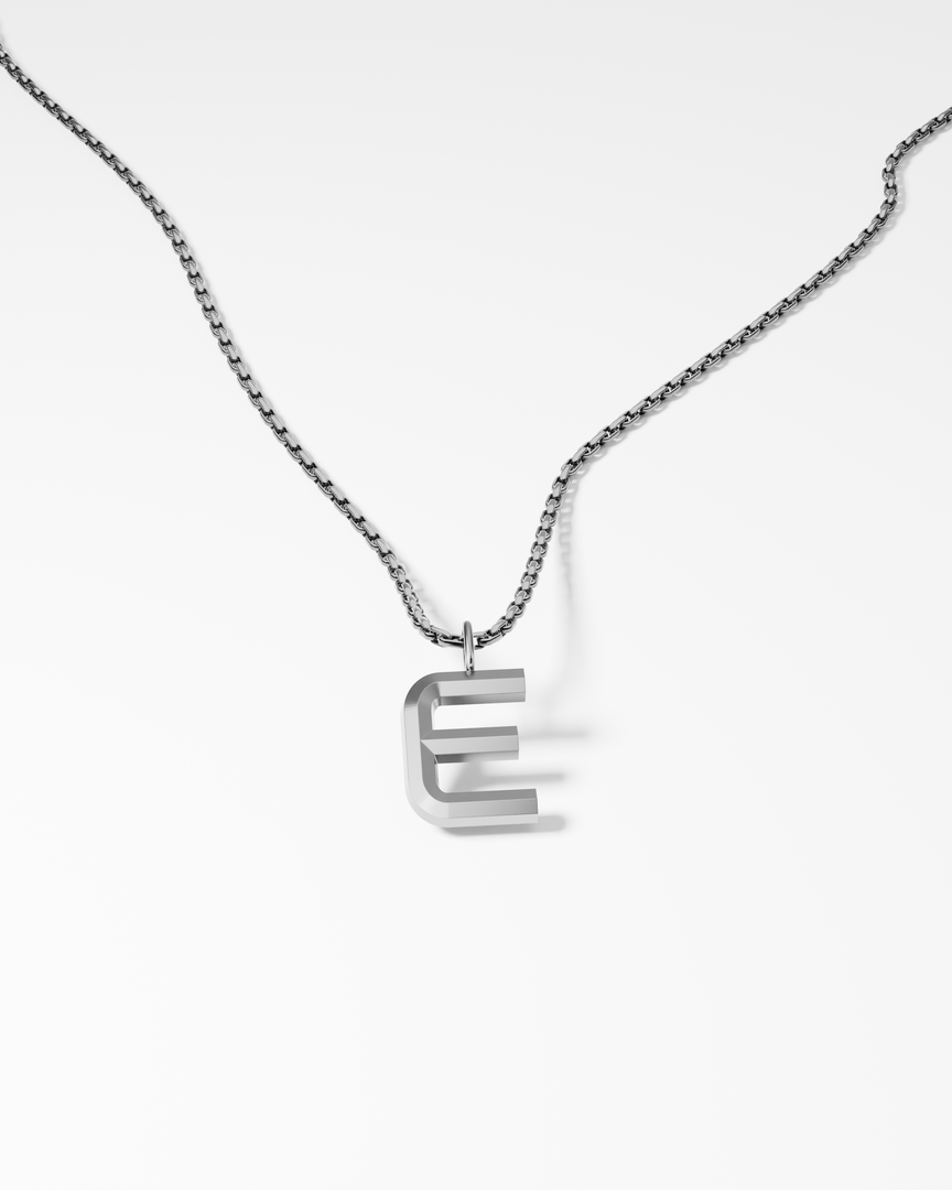 Bold Letter Necklace - E