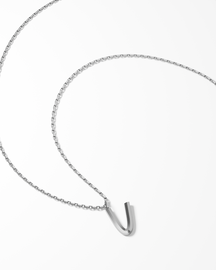 Bold Letter Necklace - V