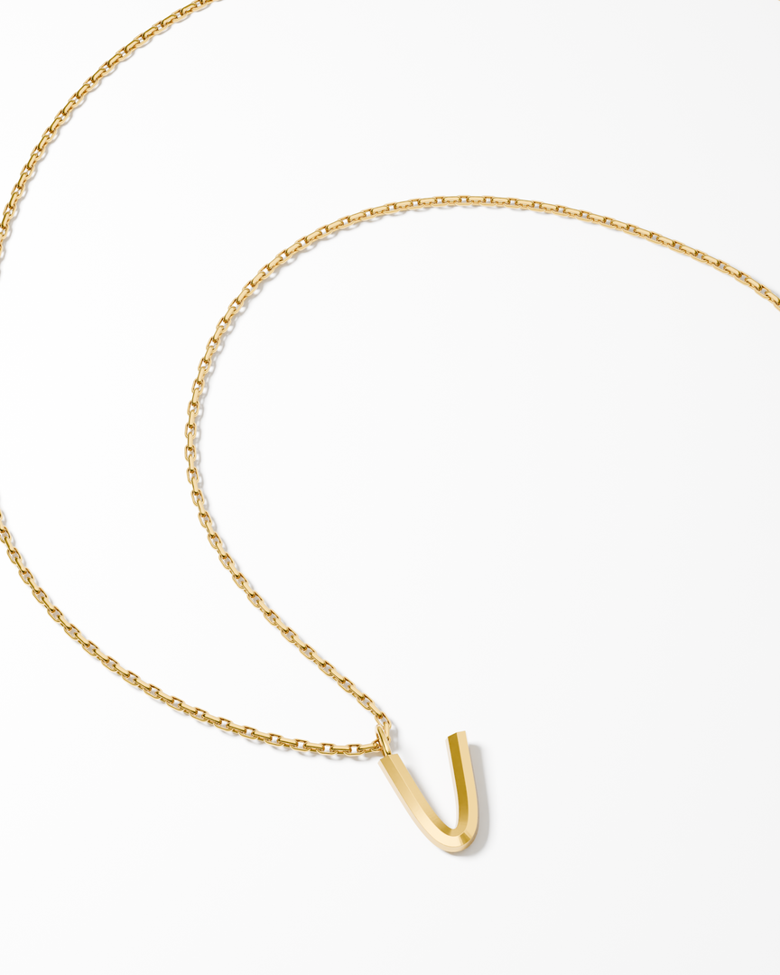 Bold Letter Necklace - V