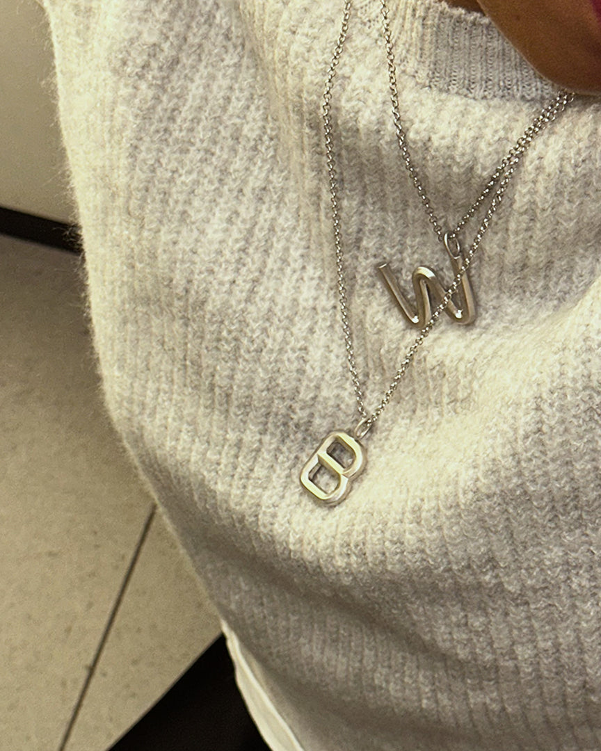 Bold Letter Necklace - W