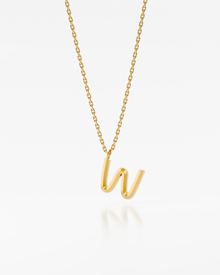 Bold Letter Necklace - W