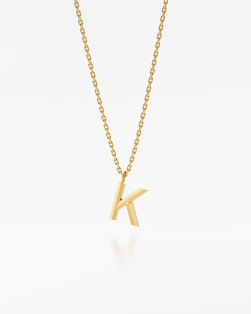 Bold Letter Necklace - K