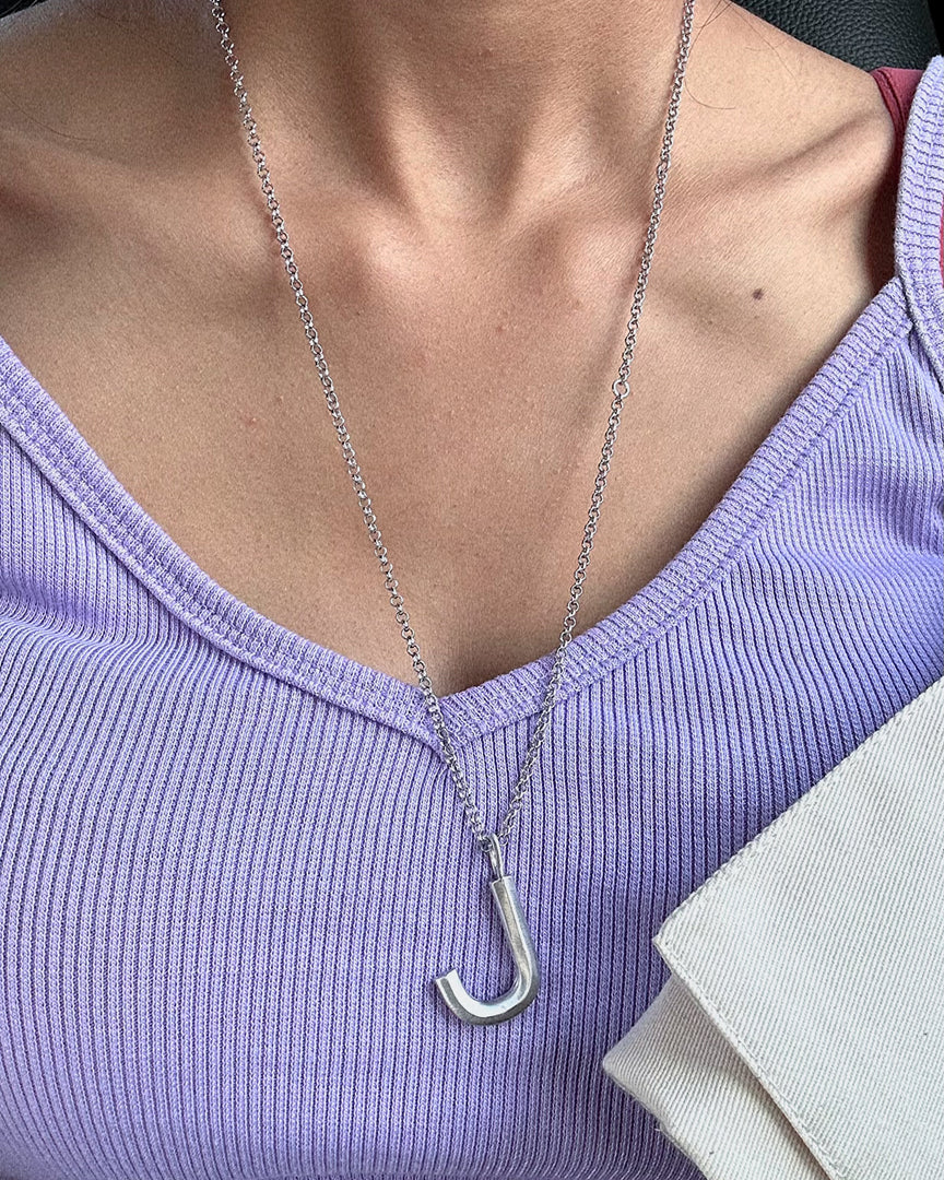 Bold Letter Necklace - J