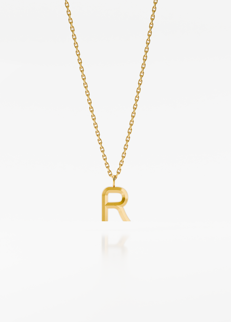 Bold Letter Necklace - R