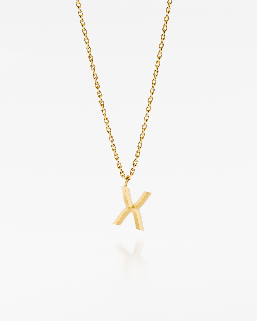 Bold Letter Necklace - X