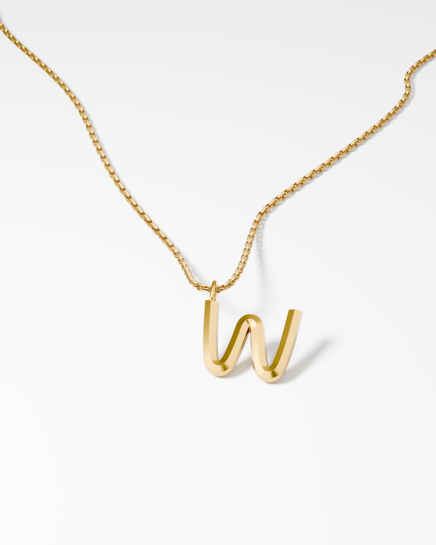 Bold Letter Necklace - W