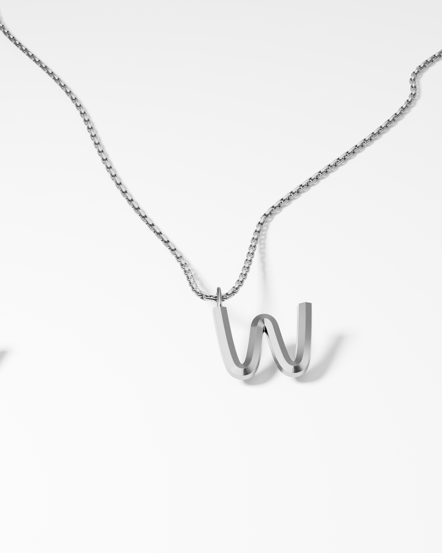 Bold Letter Necklace - W