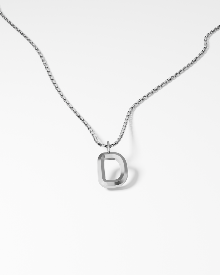 Bold Letter Necklace - D