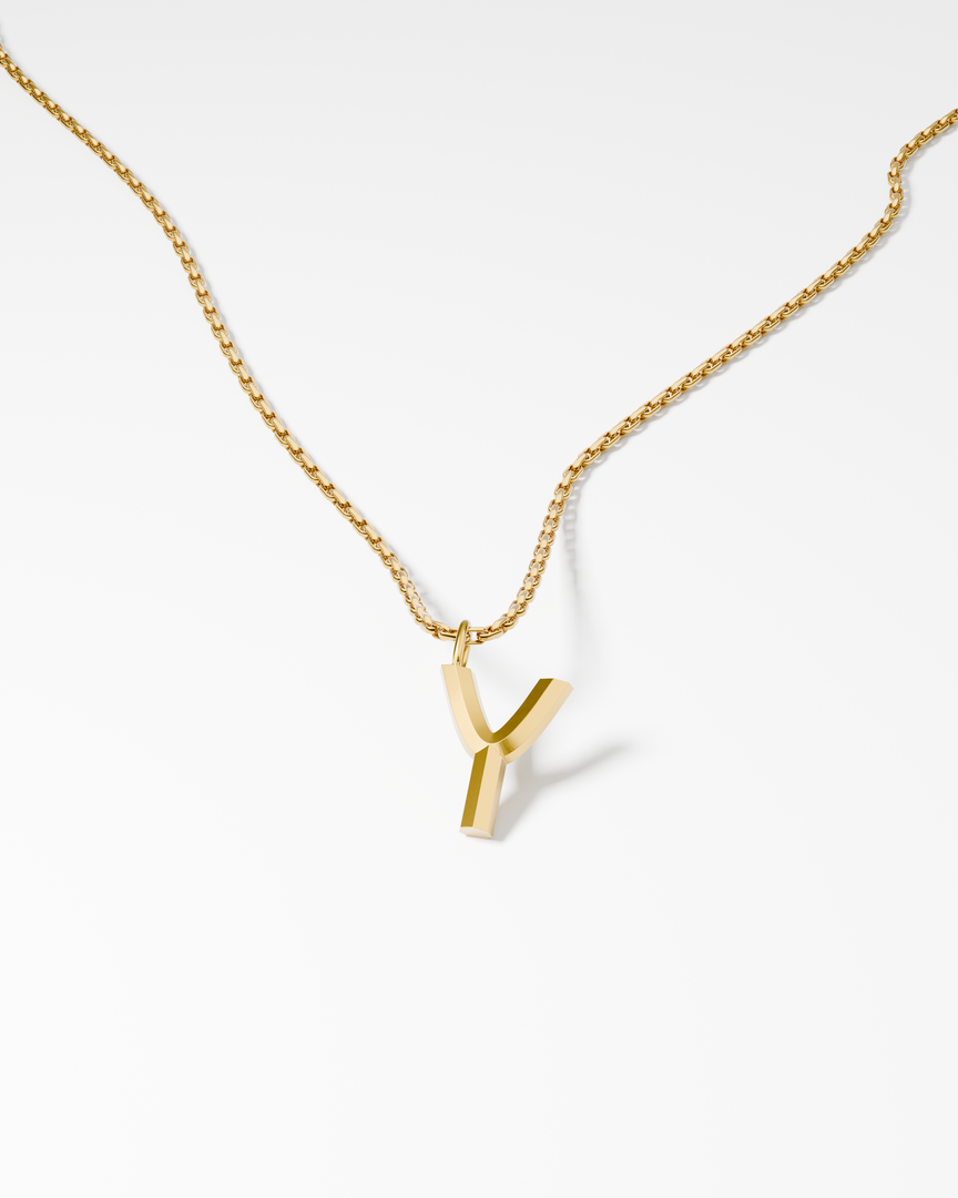 Bold Letter Necklace - Y