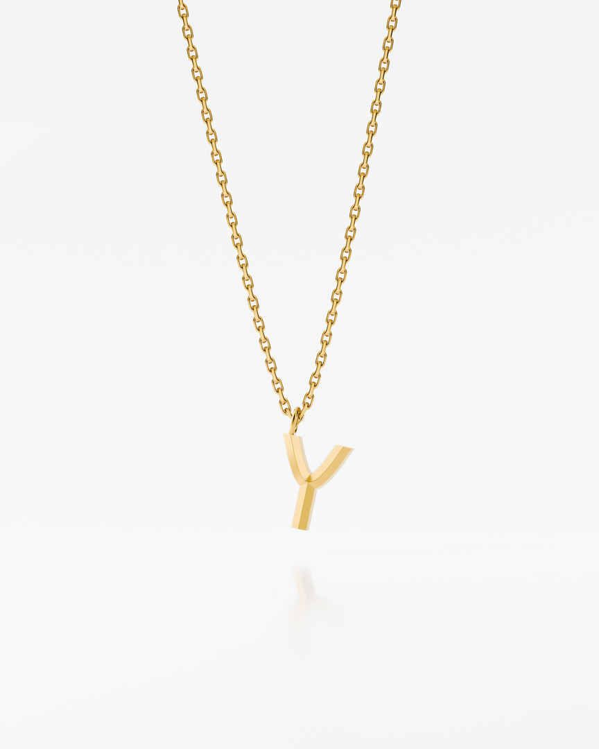 Bold Letter Necklace - Y