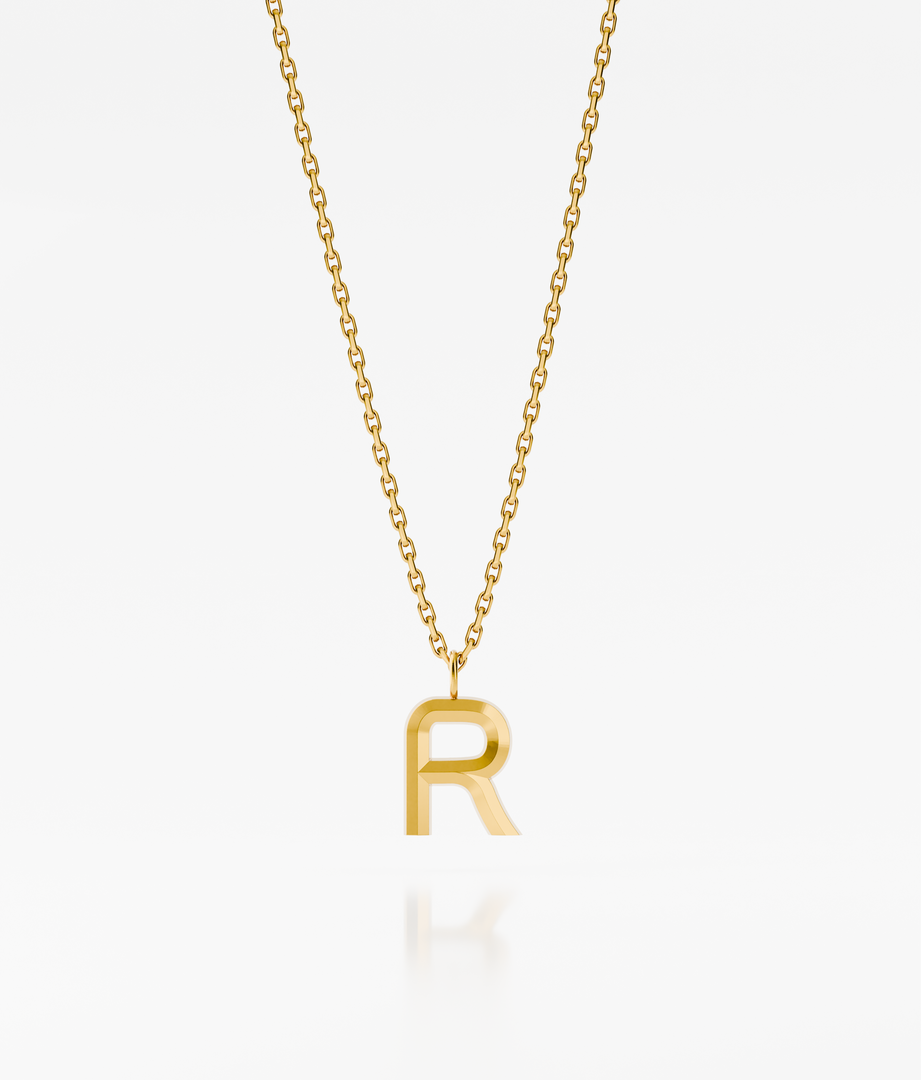Bold Letter Necklace - R