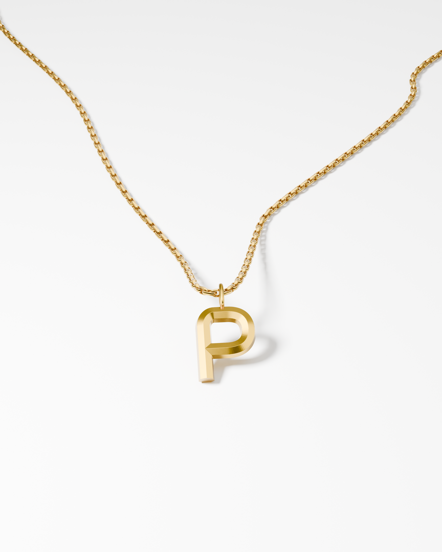 Bold Letter Necklace - P