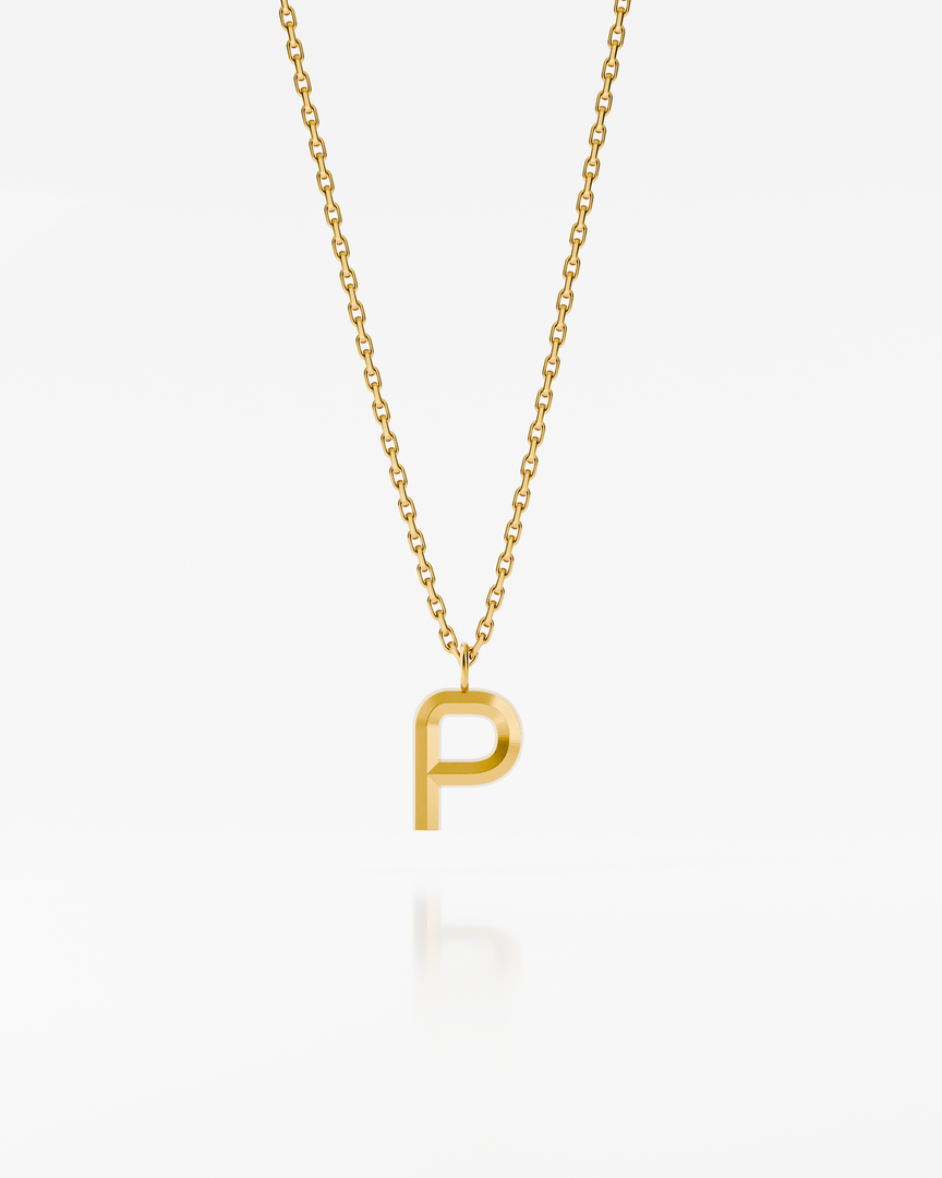 Bold Letter Necklace - P