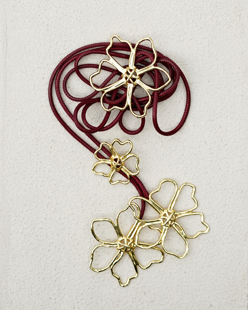 Multi Flower Cord Necklace