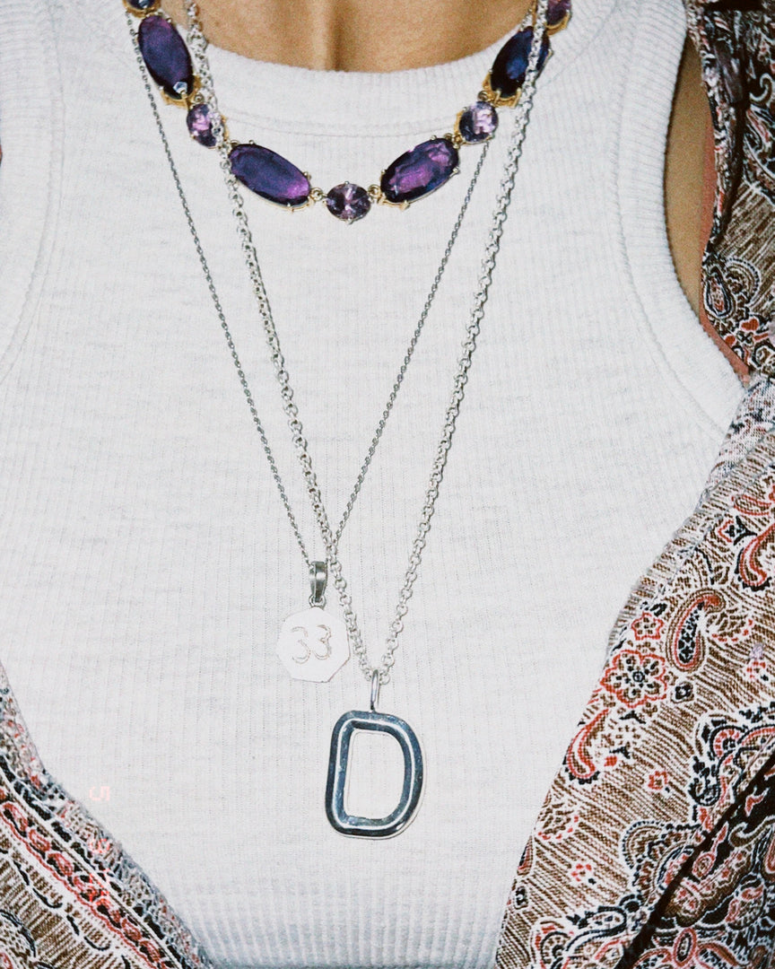 Bold Letter Necklace - D
