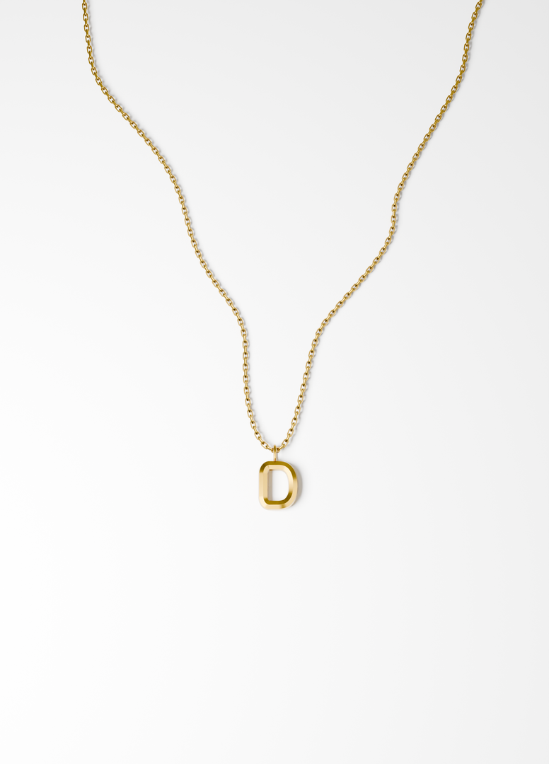 Bold Letter Necklace - D