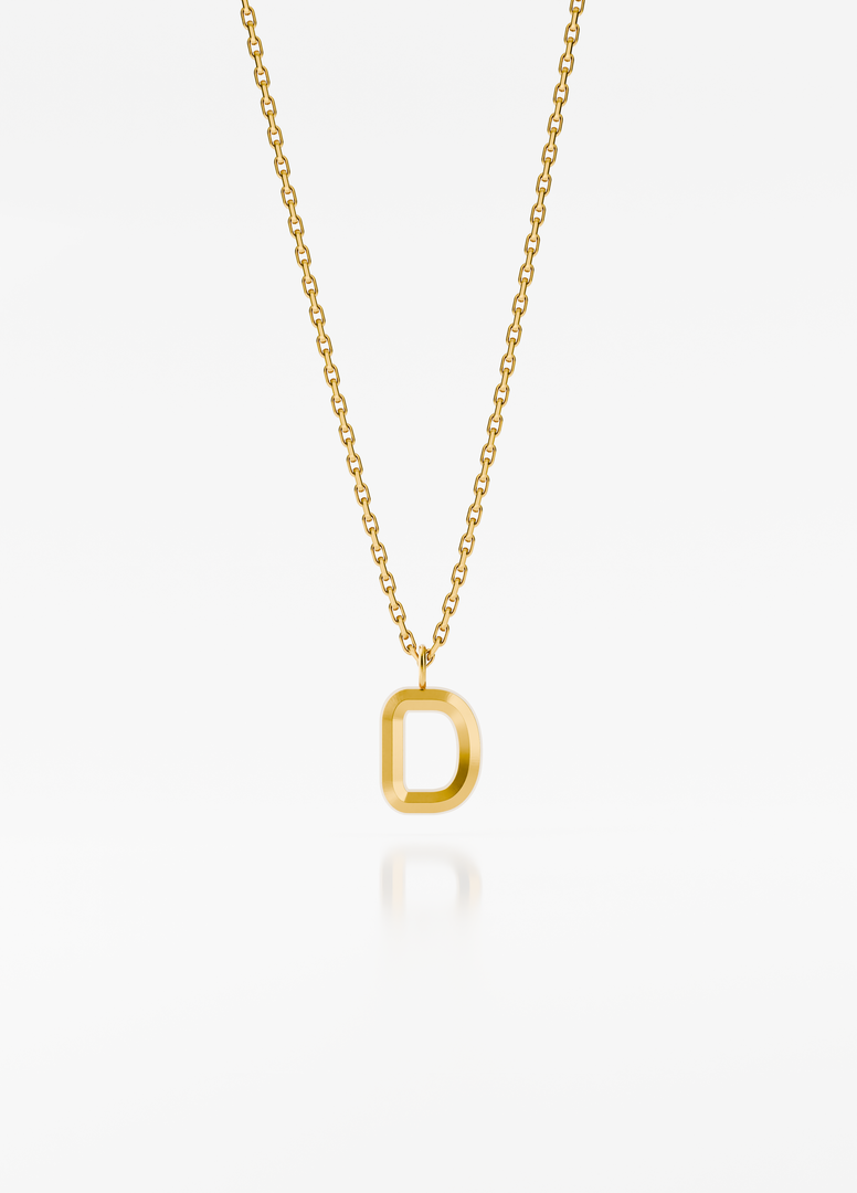 Bold Letter Necklace - D
