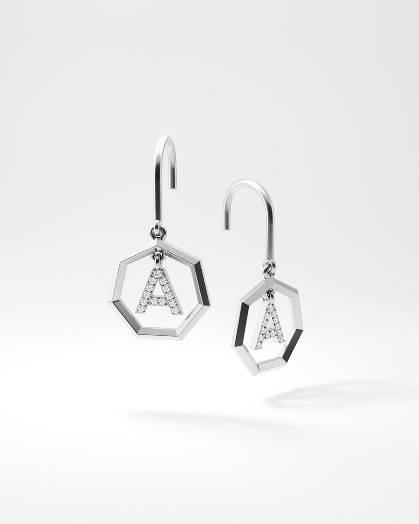 Letter Earrings - A