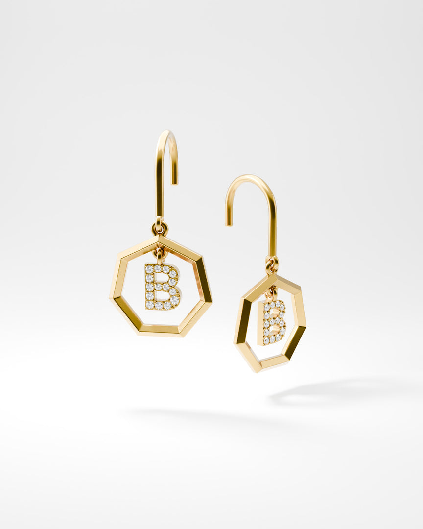 Letter Earrings - B