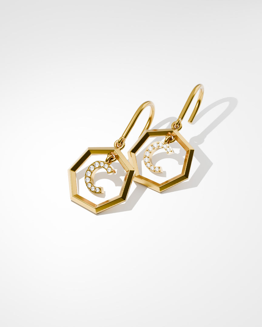 Letter Earrings - C