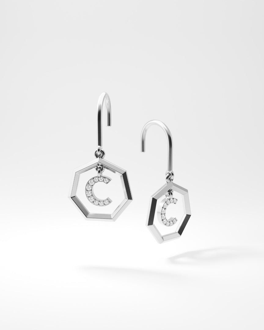 Letter Earrings - C