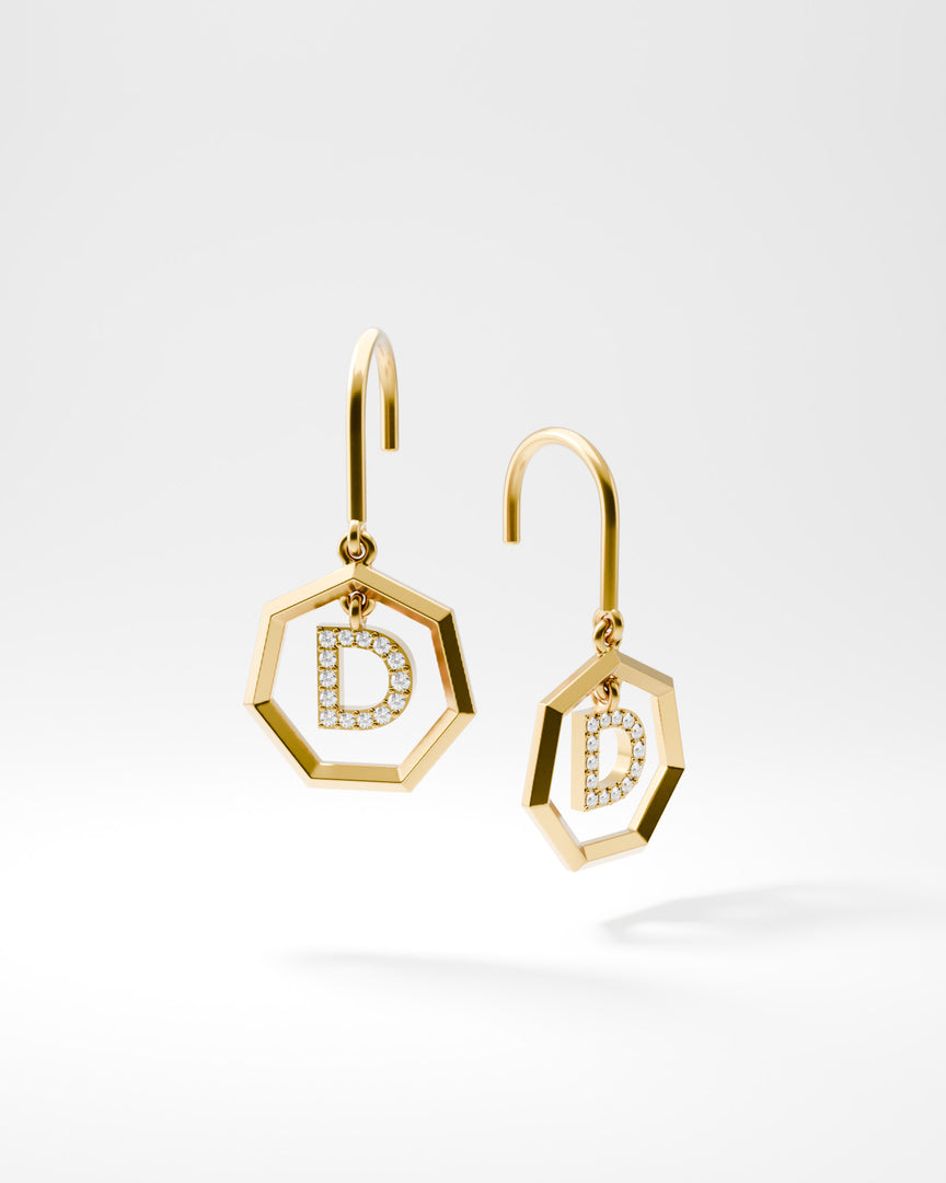 Letter Earrings - D