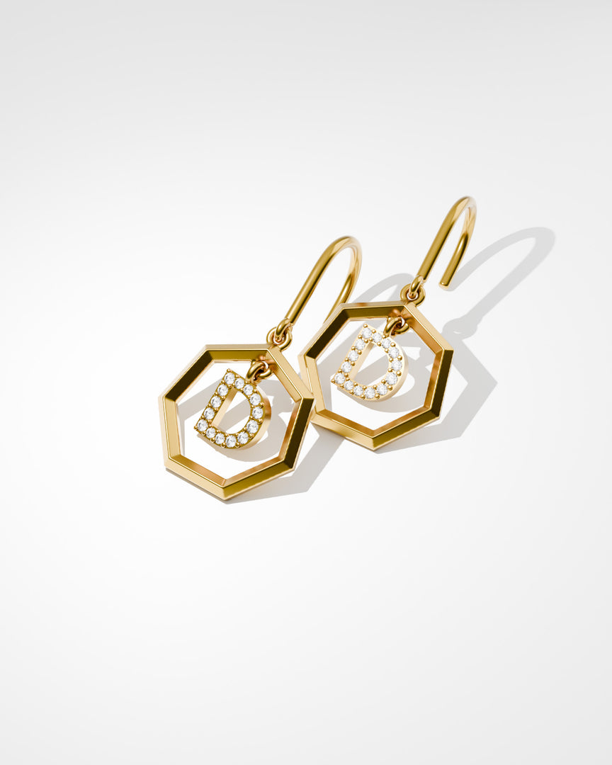 Letter Earrings - D