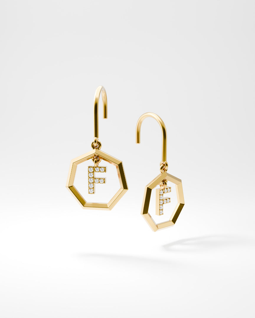 Letter Earrings - F