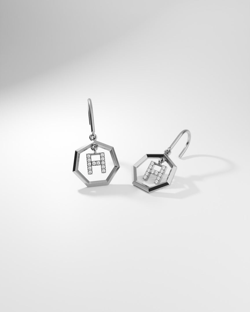 Letter Earrings - H