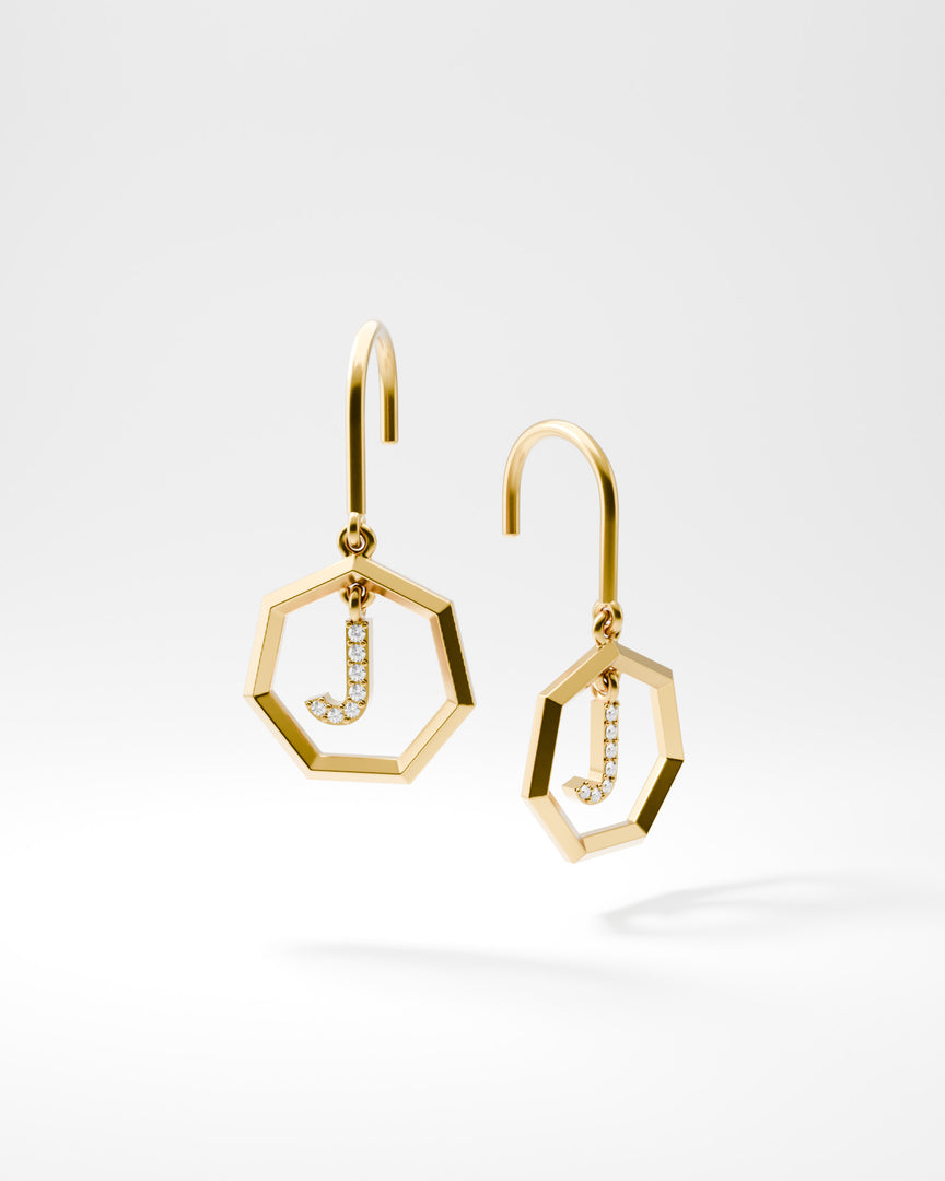 Letter Earrings - J