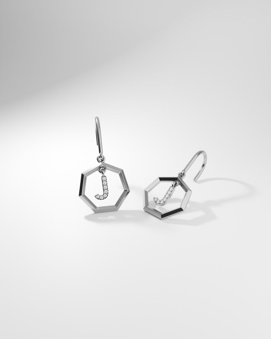 Letter Earrings - J