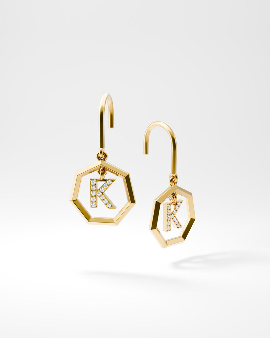 Letter Earrings - K