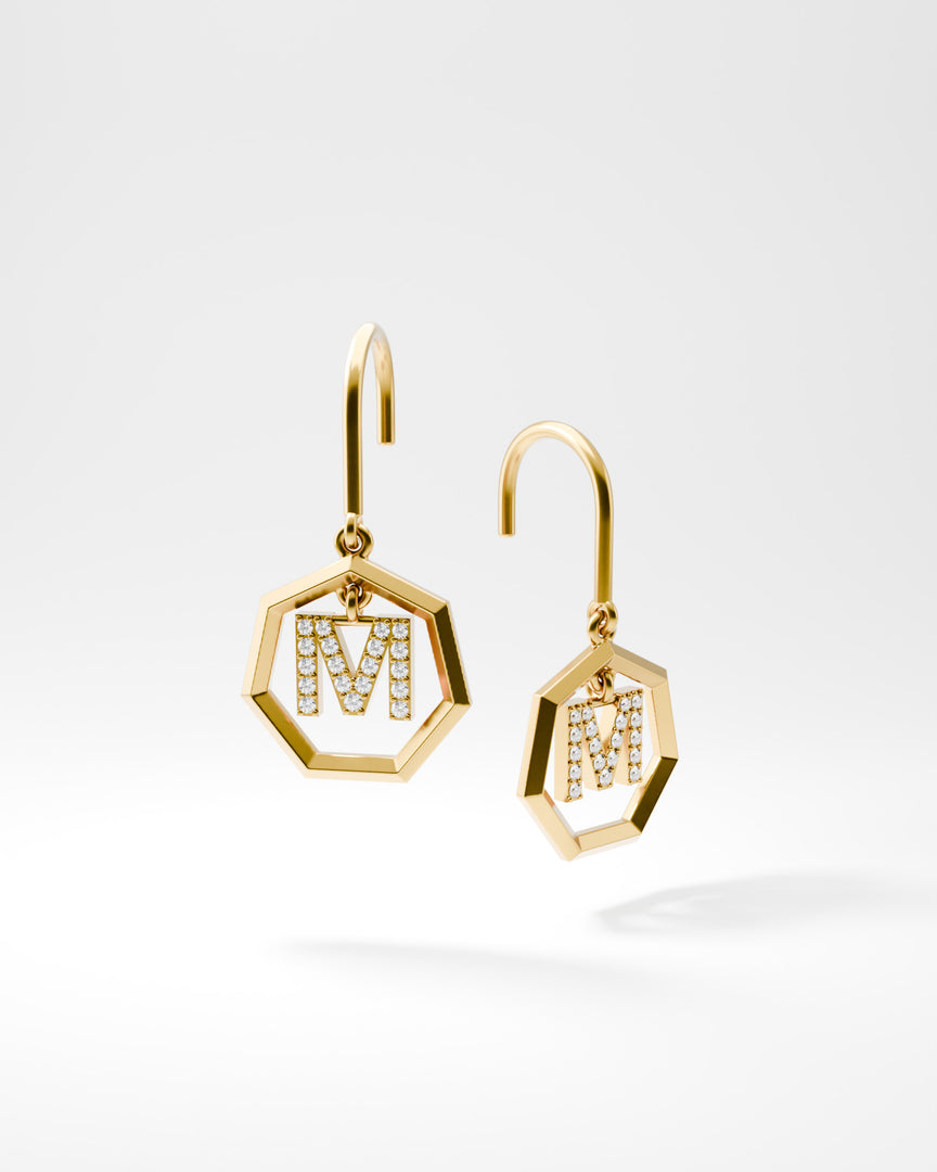 Letter Earrings - M