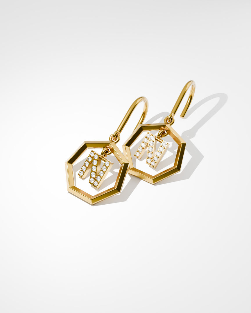 Letter Earrings - N