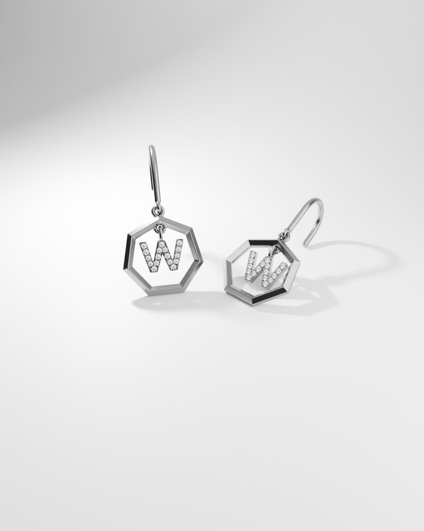 Letter Earrings - W