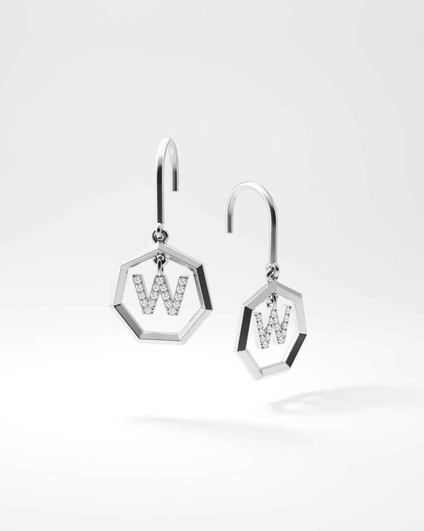 Letter Earrings - W